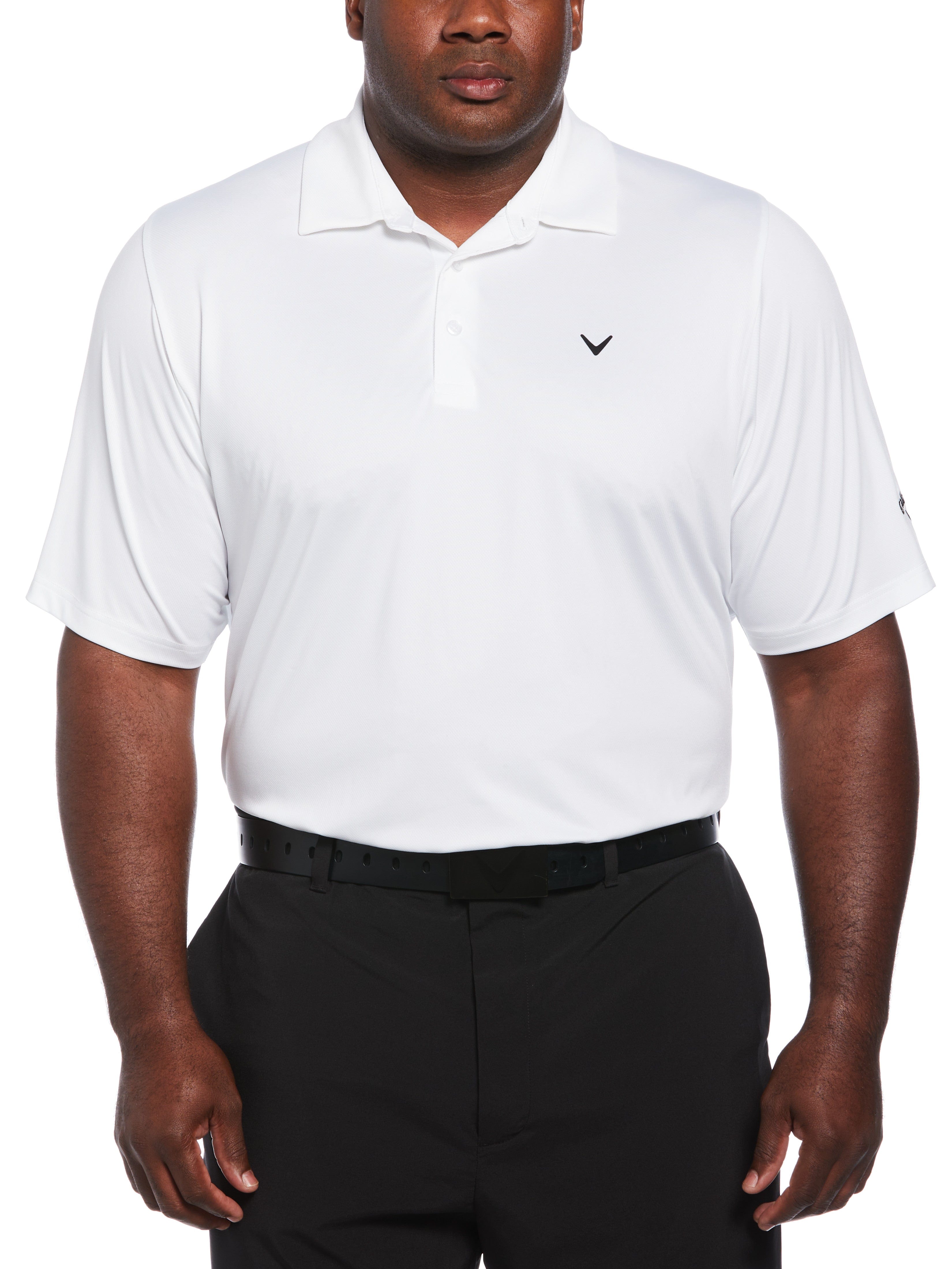 Big & Tall Solid Swing Tech Golf Polo Shirt (Caviar)