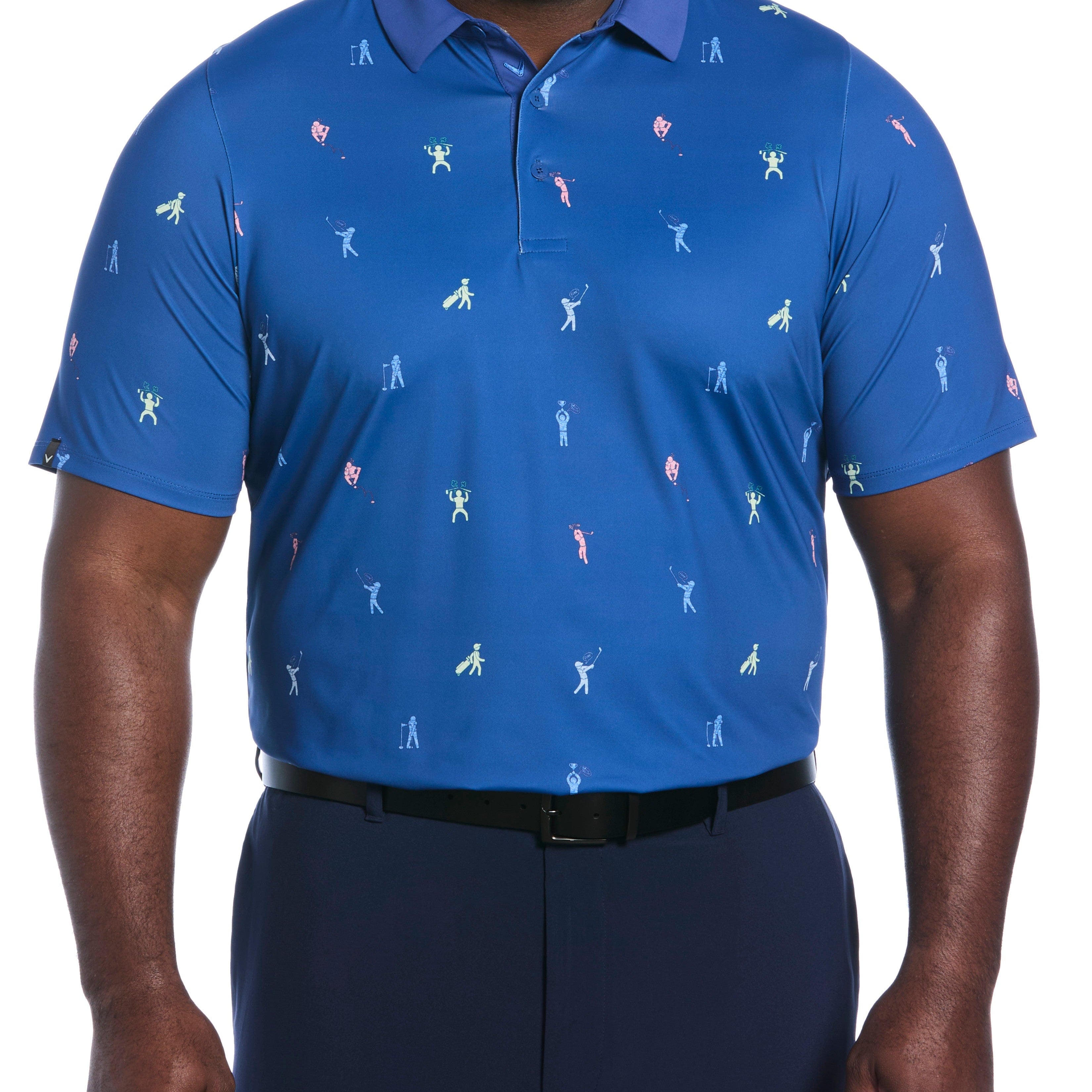 Big & Tall Time Lapse Print Polo (Galaxy Blue)