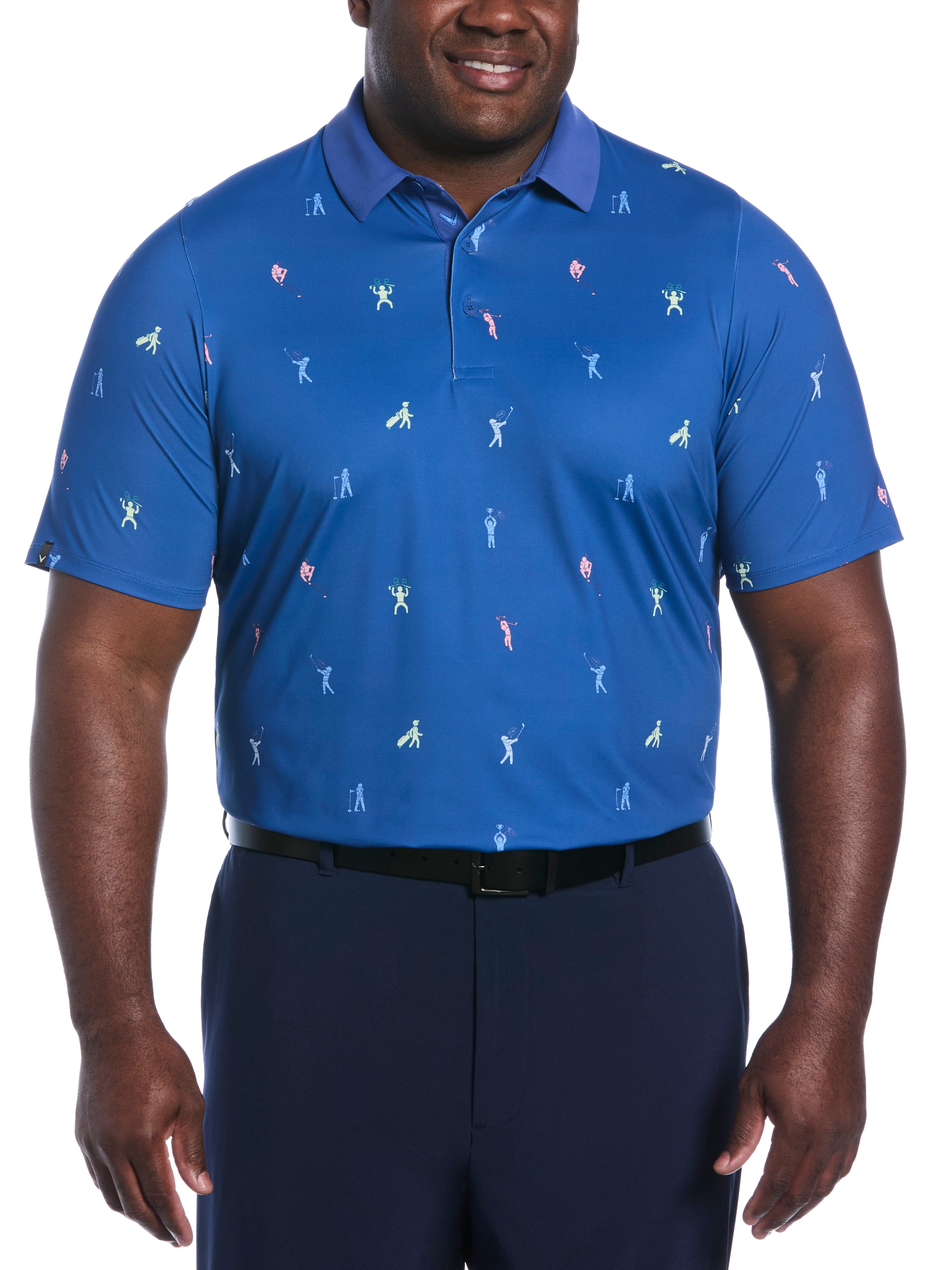 Big & Tall Time Lapse Print Polo (Galaxy Blue)