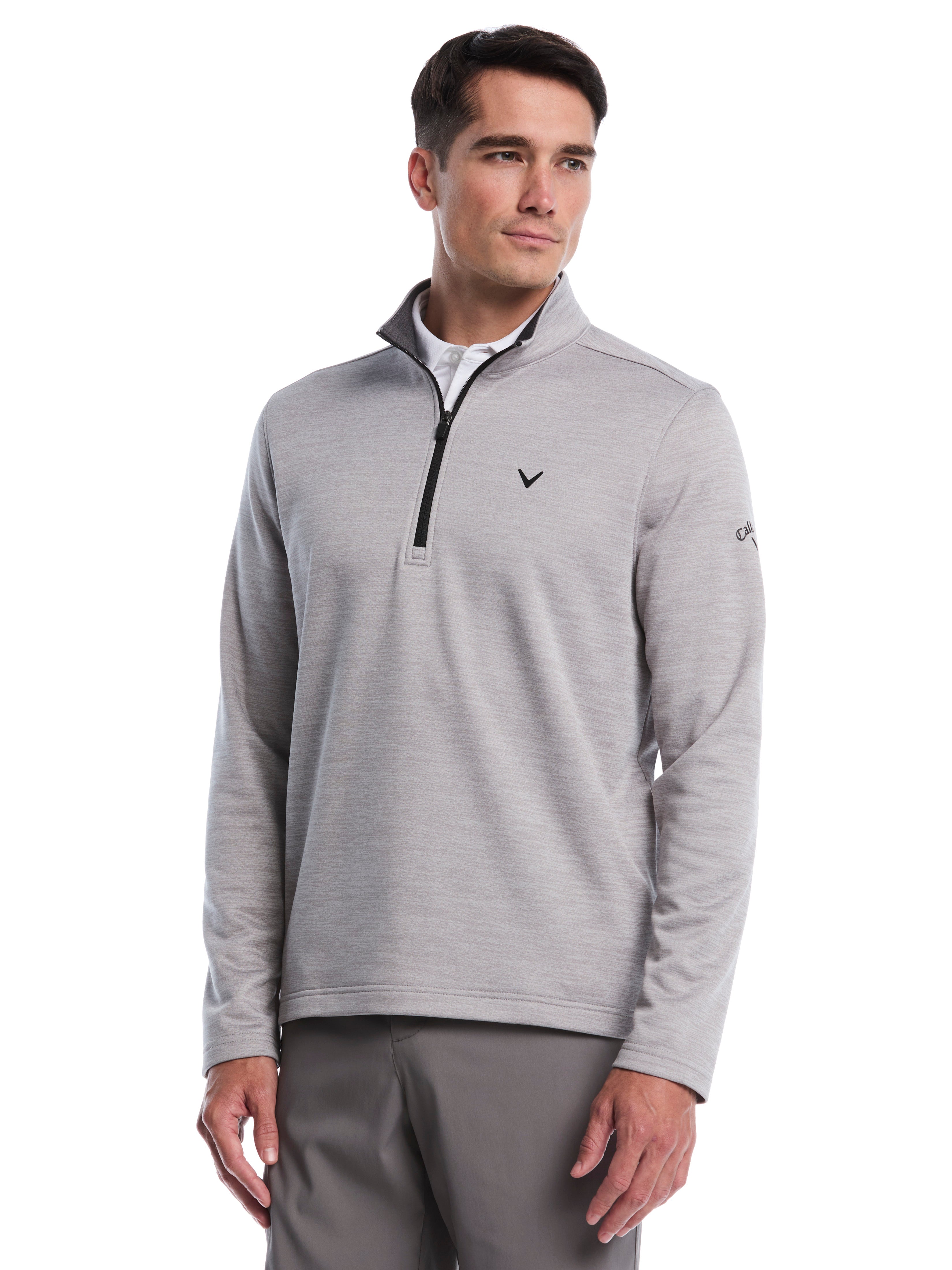 Fleece 1/4 Zip Golf Base Layer (Black Heather)