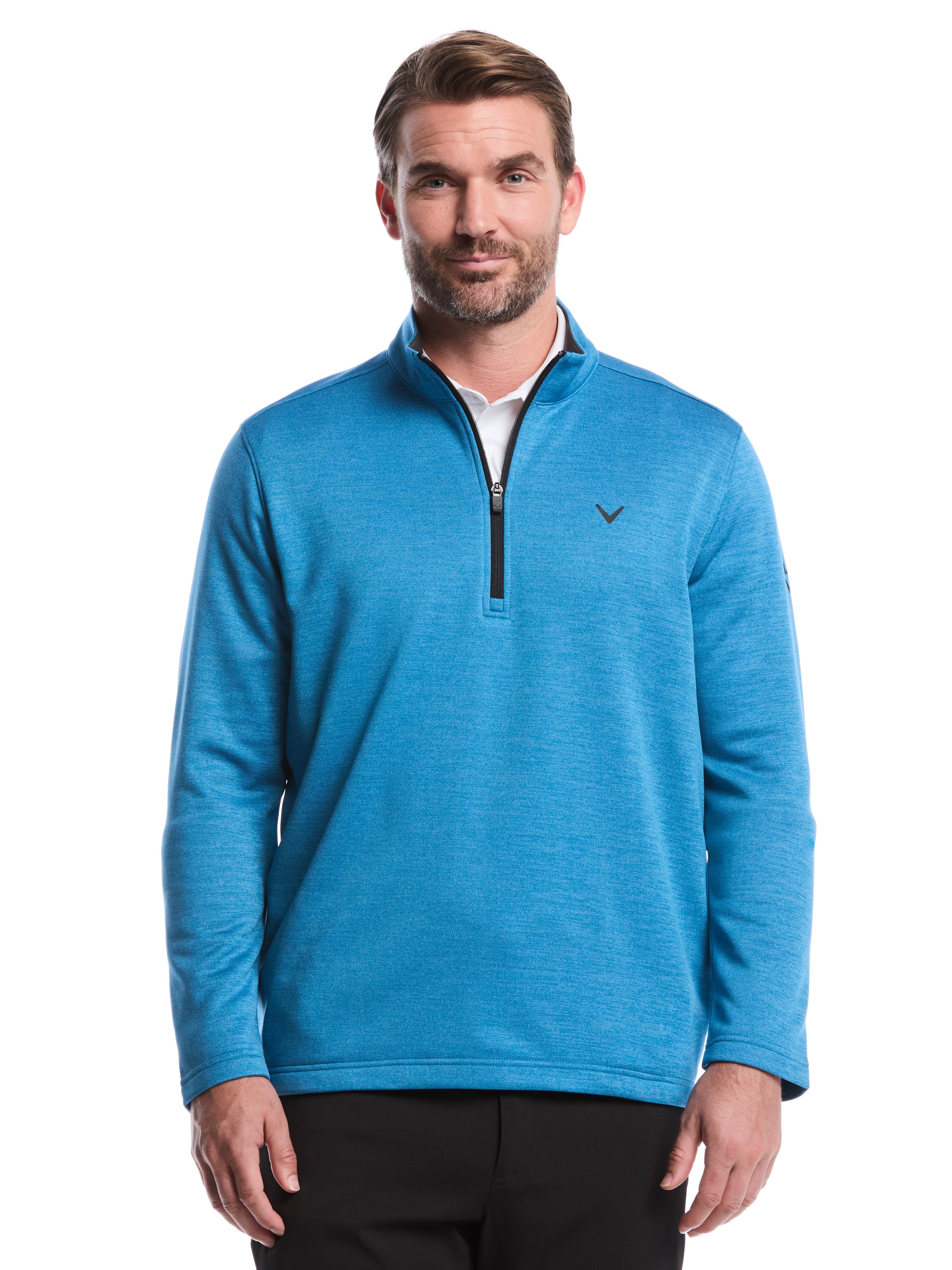 Fleece 1/4 Zip Golf Base Layer (Black Heather)