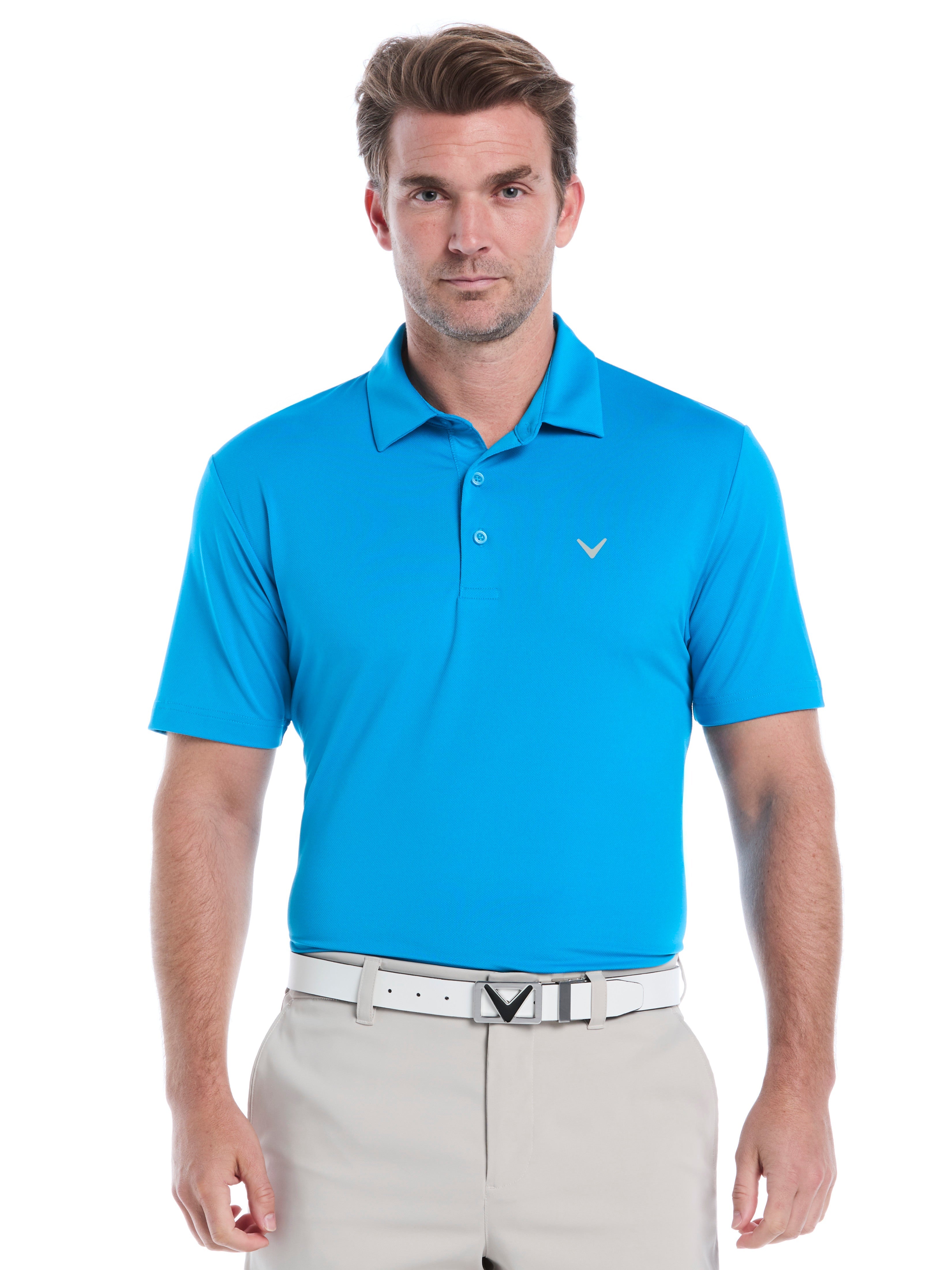 Micro Hex Golf Polo Shirt (Mesa Rose)