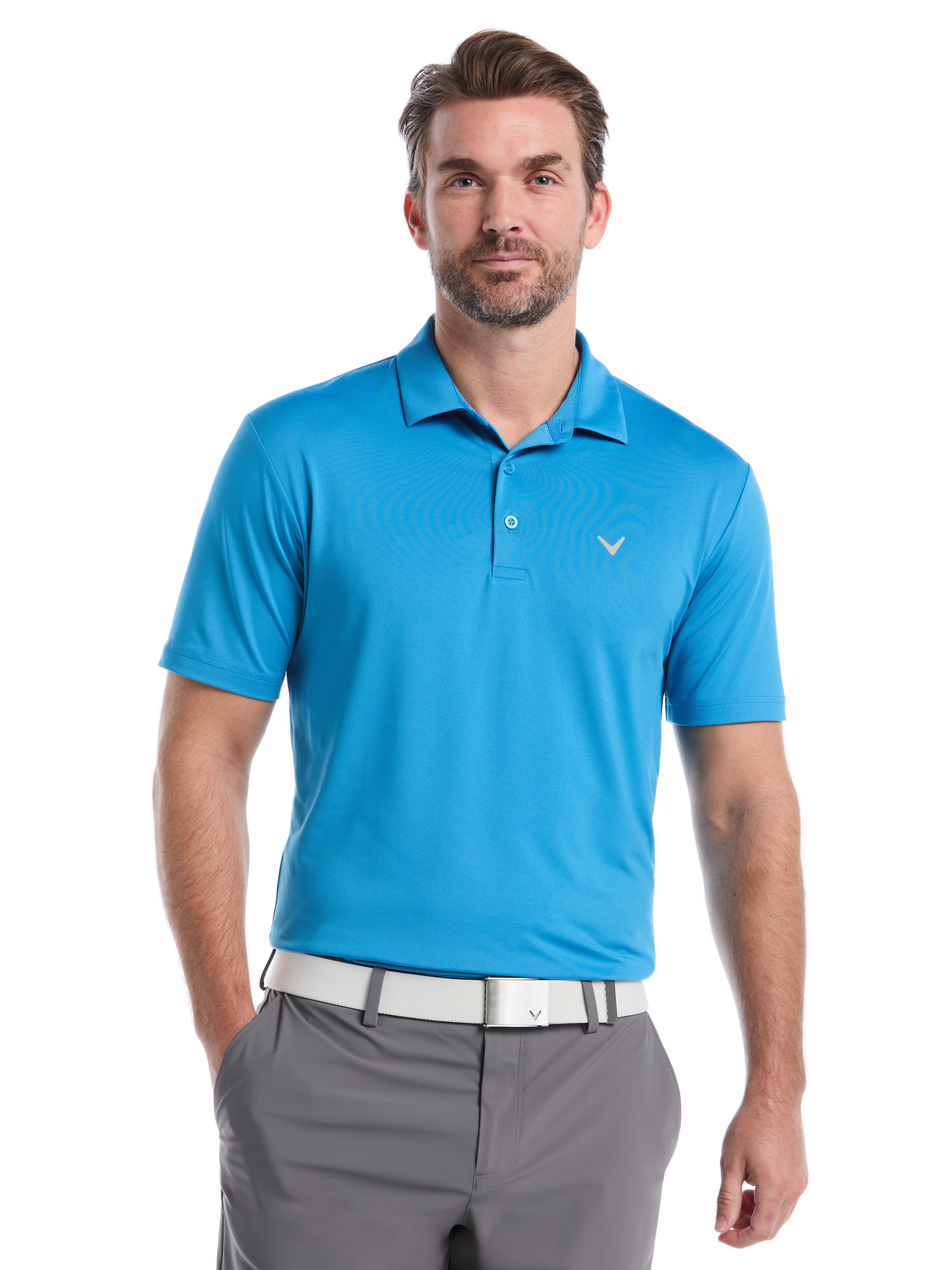 Micro Hex Golf Polo Shirt (Mesa Rose)