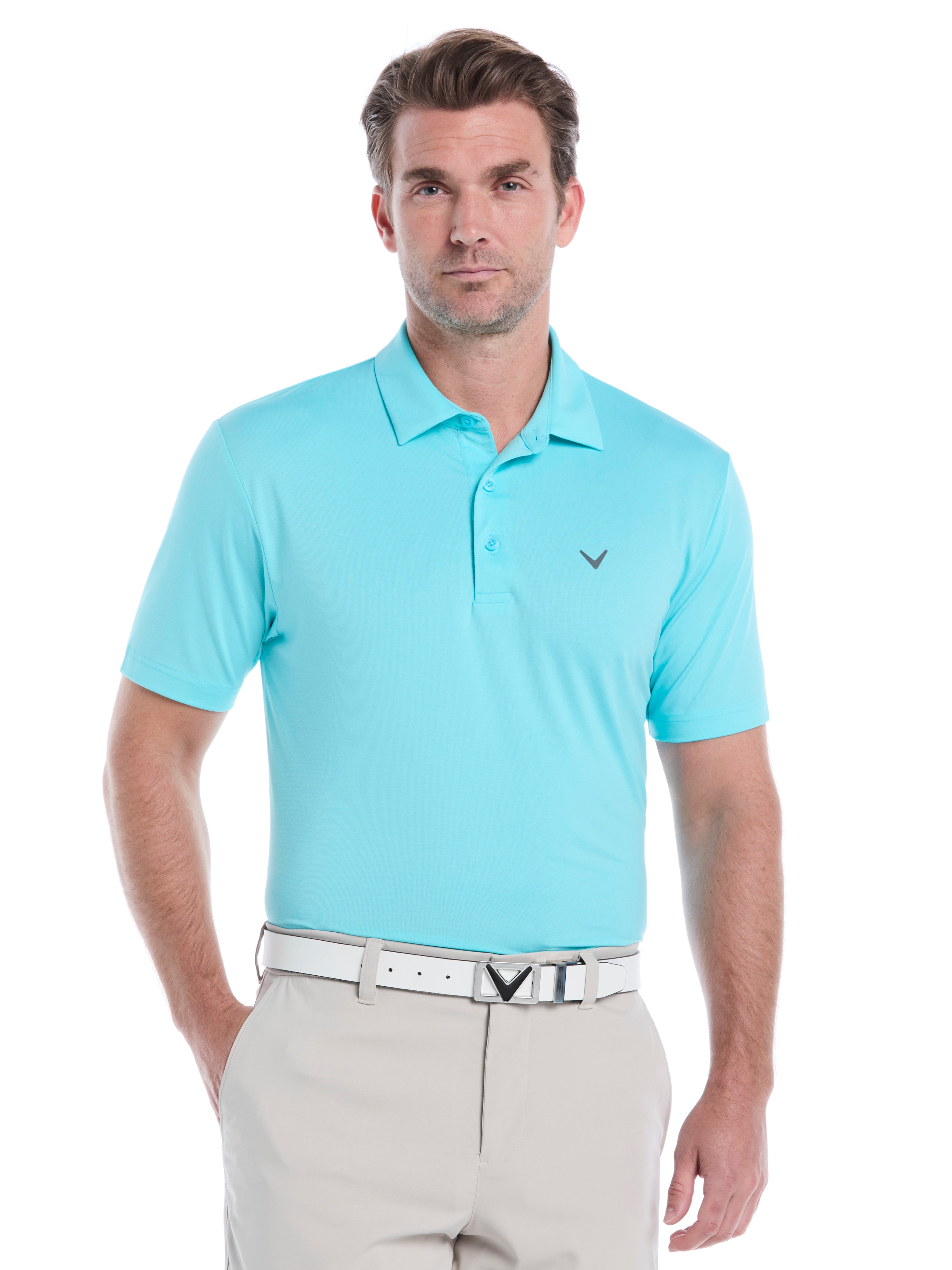 Micro Hex Golf Polo Shirt (Mesa Rose)