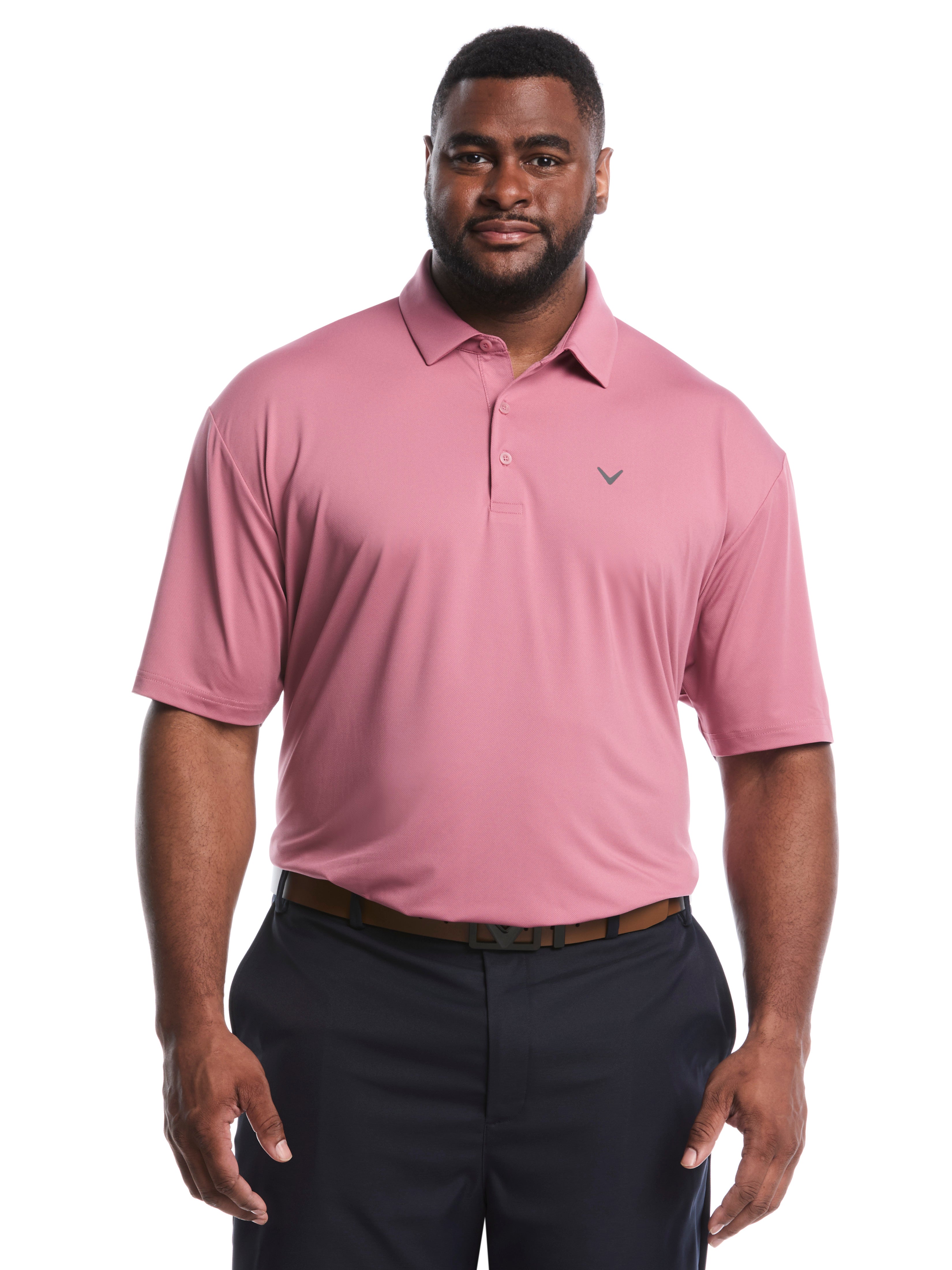 Big & Tall Micro Hex Solid Golf Polo-Polos-Black-1X-Callaway