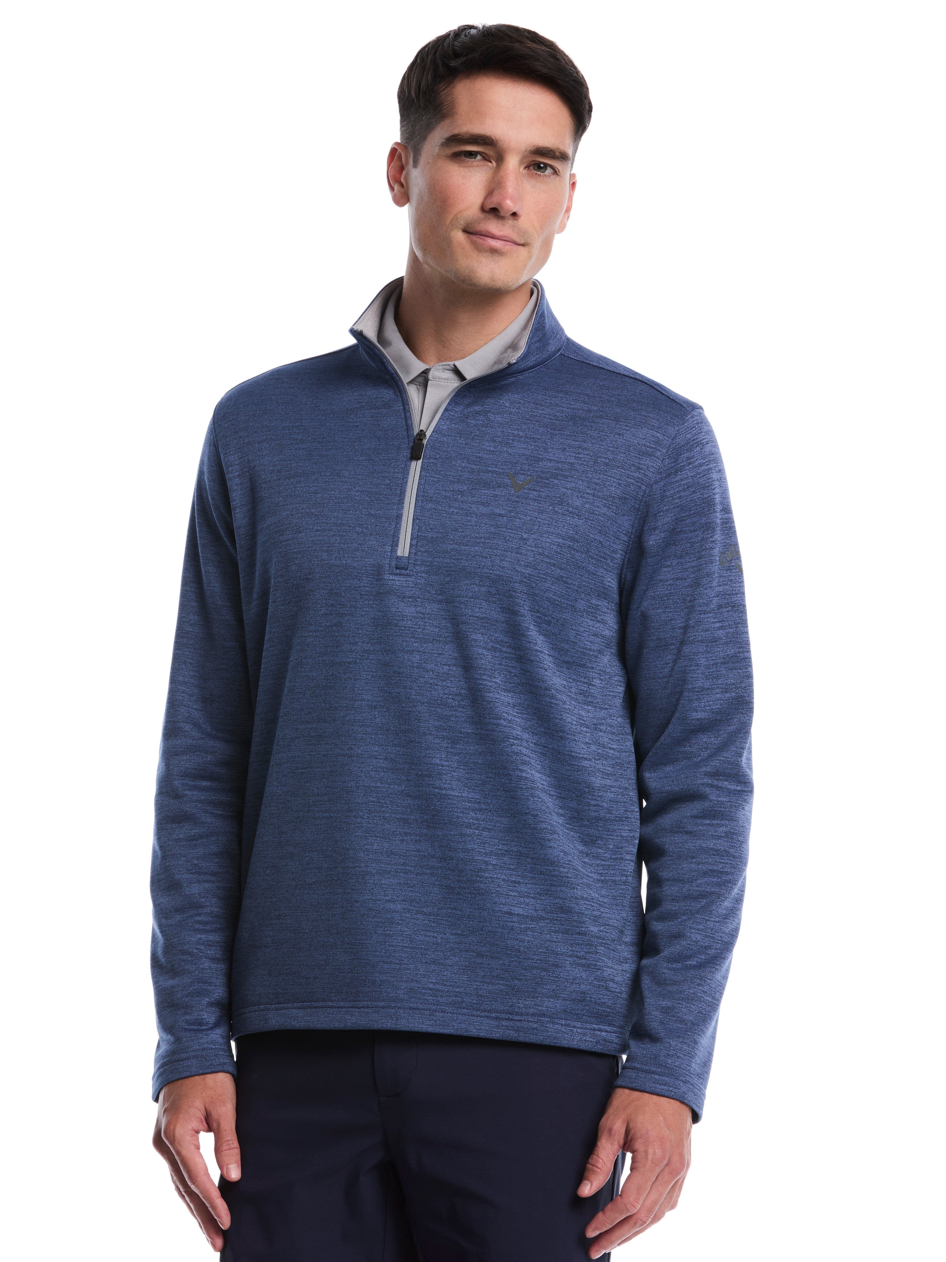 Fleece 1/4 Zip Golf Base Layer (Black Heather) 