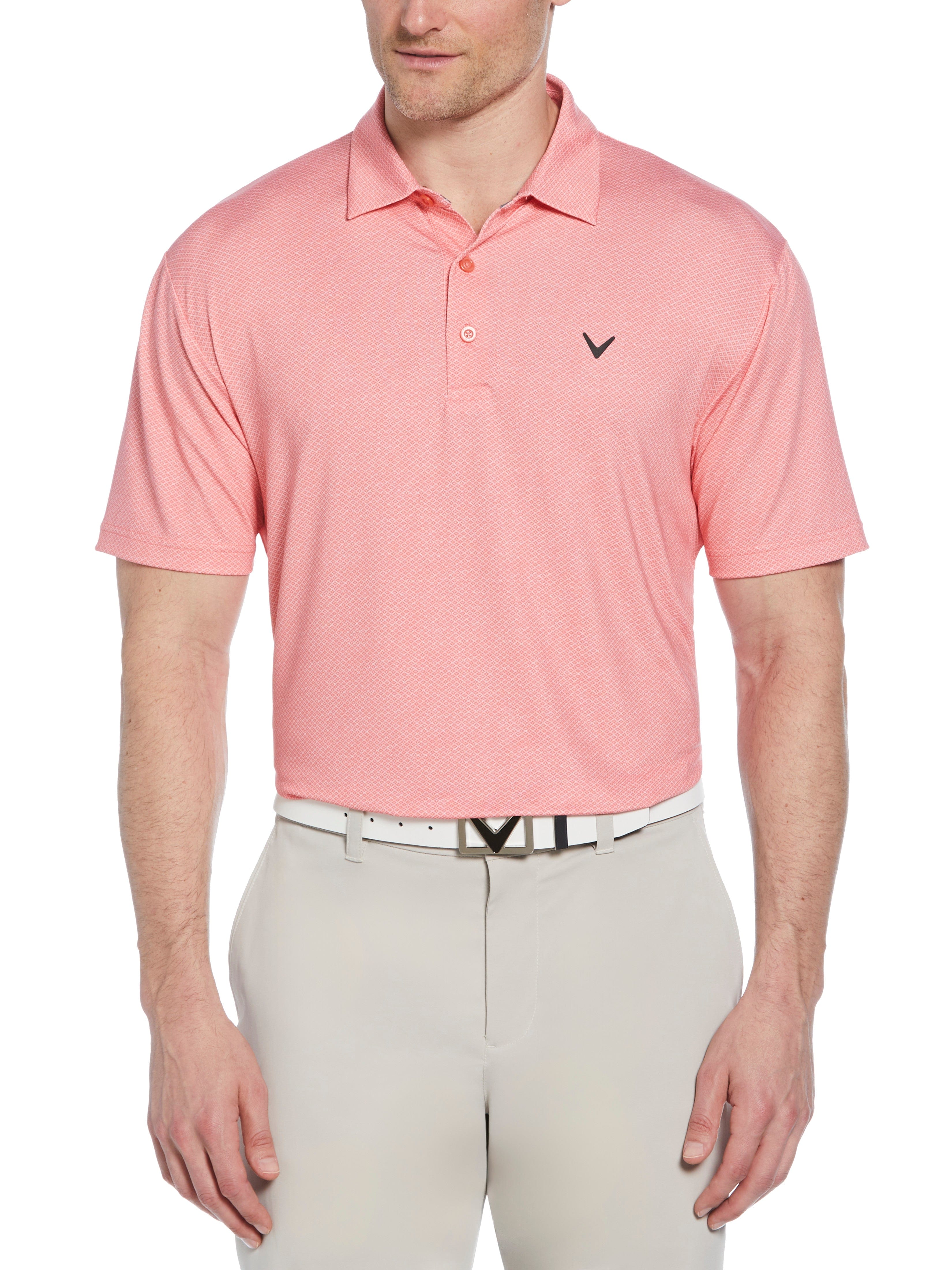 Heather Geo Print Golf Polo (Grape Wine) 